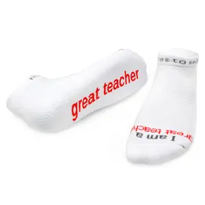 I am a great teacher® white low-cut socks