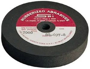 Made in USA Single Surface Grinding Wheel - 4" Diam, 1/2" Hole, 1/8" Thick, 46 Grit Aluminum Oxide-Silicon Carbide Blend, Coarse Grade, 5250 Max RPM, 401-C SPI, Single Wheel