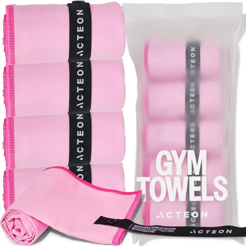 Microfiber Workout Towels - Quick-Drying, Highly Absorbing, Ultralight, Odor-Free, for Women & Men - Gym Sweat Sports Towel for Hot Yoga, Tennis, Running, Exercise, Working Out, Camping, Set of 5 Microfiber Travel Gym Towel Set Quick-Dry Towel