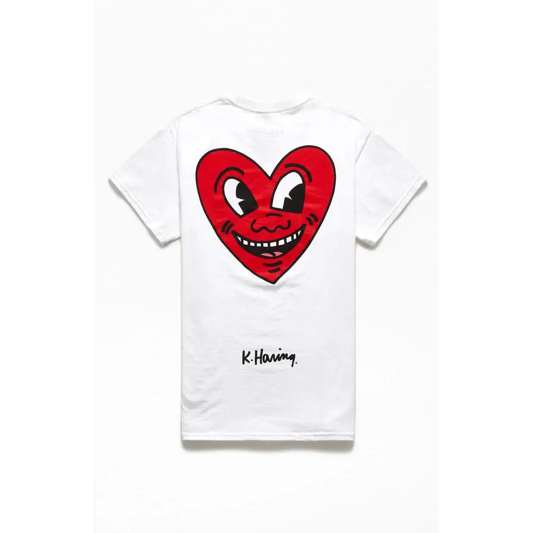 PacSun Men's Keith Haring Heart T-Shirt - Multicolor