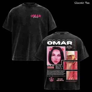 Omar Courtz Shirt – Omar Courtz Vintage Acid Washed Oversized Graphic T Shirt, Latin Trap Artist Streetwear Pink Aesthetic, Retro Collage Double Sided Print, Soft Heavyweight Cotton Unisex Tee, Music Merch Gift for Fans 2GW