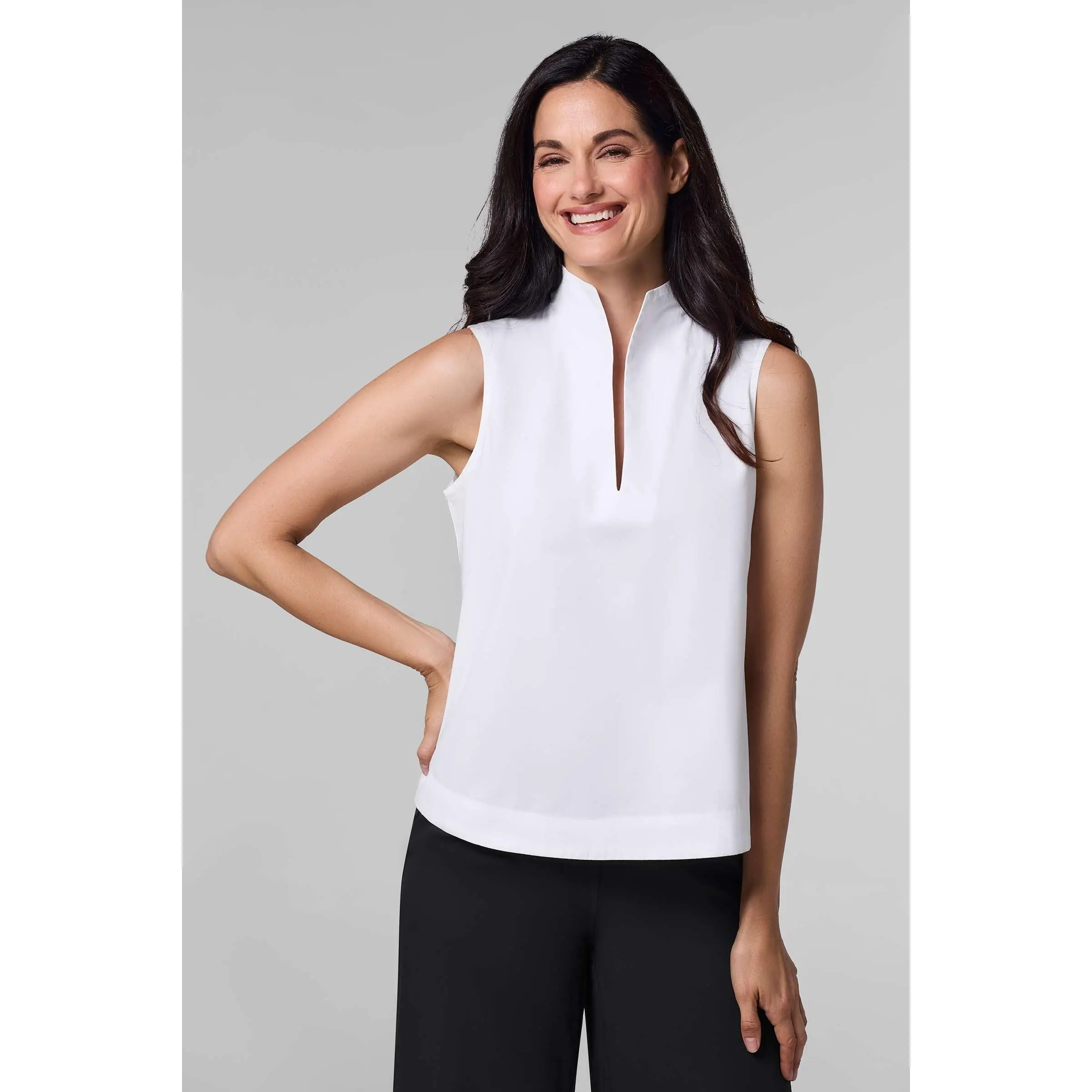 Coral | Women's Cape Stand Collar Blouse | White