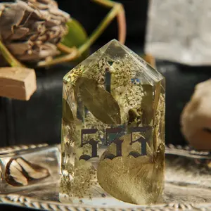 555 Angel Number Resin Flower Crystal