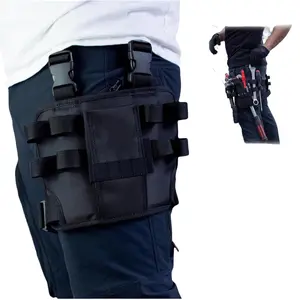 Men's Multi-Functional Tool Belt Bag, Large Capacity Waist Pack for Electrician Woodworking Auto Repair Tools, Portable Leg Strap Pouch