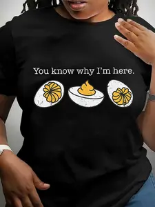 100% Cotton Why am I here? For deviled eggs! Women’s Retro Thanksgiving Cotton Short Sleeve Tee