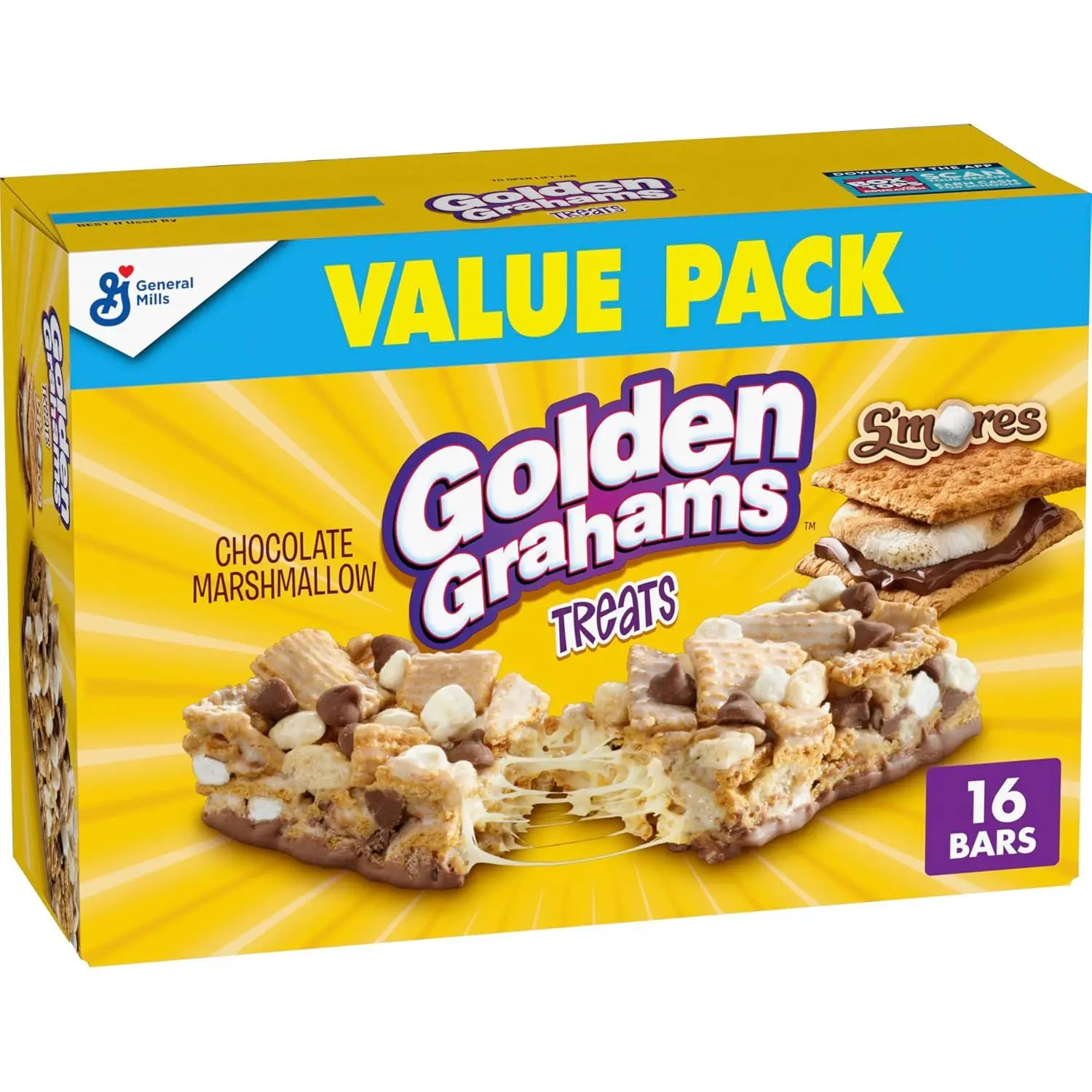 Golden Grahams S'mores Cereal Treat Bars, Snack Bars, 8 ct, 8.48 oz