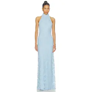 SAU LEE Gillian Lace Dress in Sky Blue