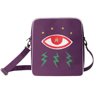 Graffiti Backpack-Orange Men's & Women's Cultural Leisure Single Double Backpacks 20L Nylon Casual Waterproof Breathable Square Vertical Section Bag with Eye Print Design