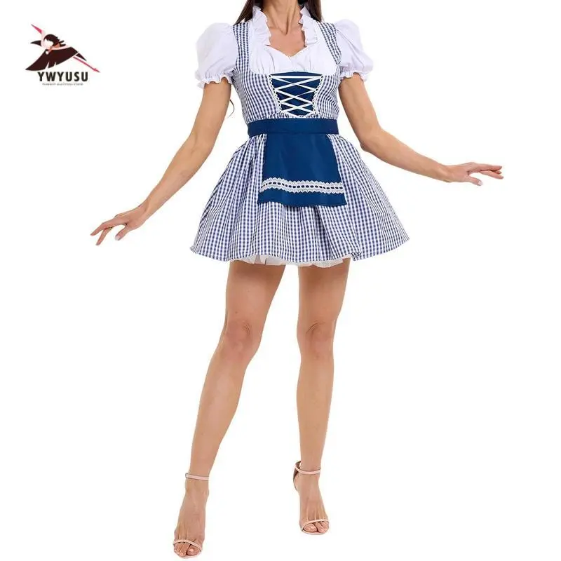 green emerald velvet dress Oktoberfest Beer Girl Peasant Costumes for Parties main image 1