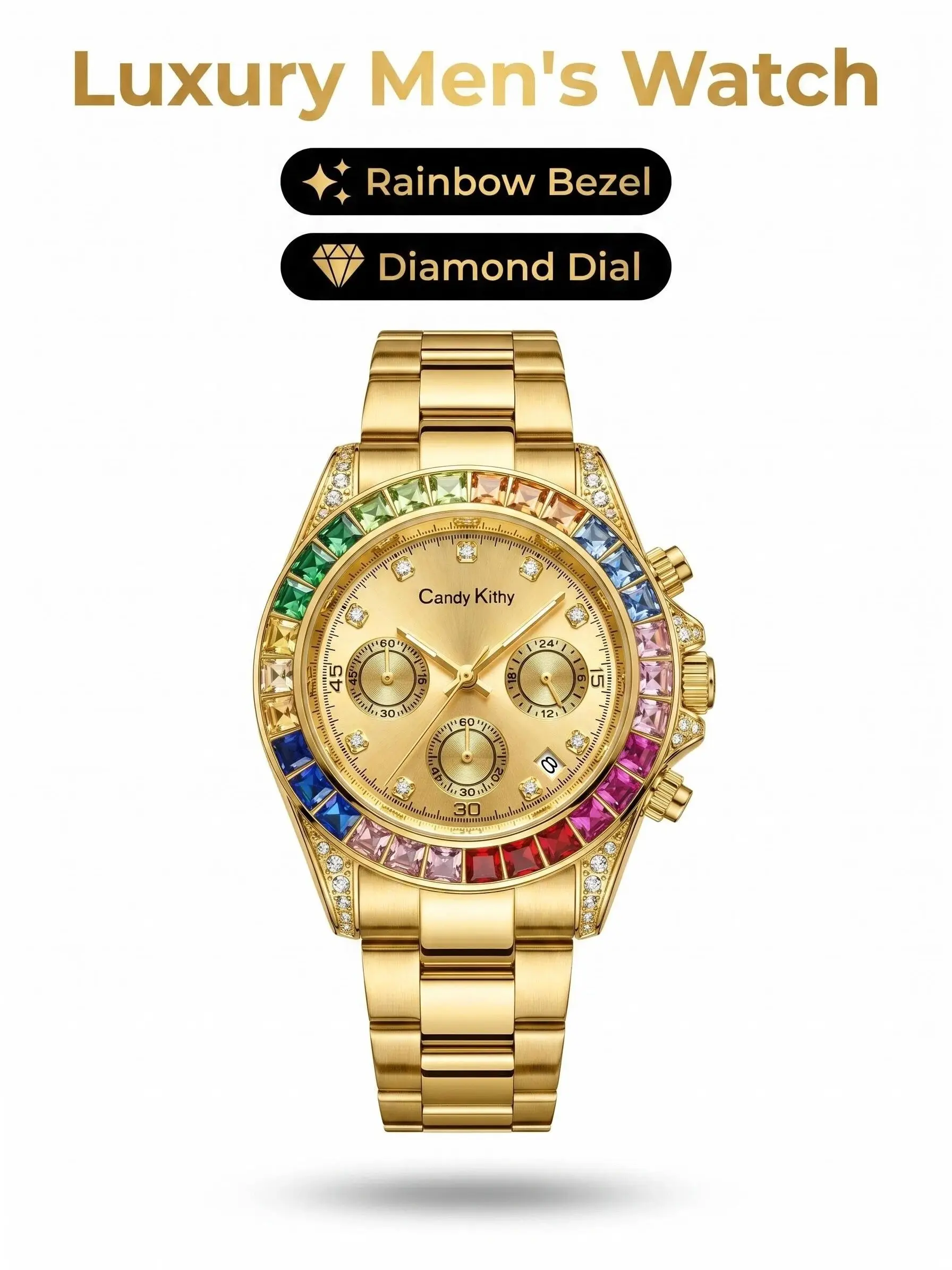 Men’s business fashion quartz watch with a round dial and analog display; stylish watch suitable for parties; trendy, versatile, and refined timepiece; luminous, water-resistant watch; comes with a gift box.