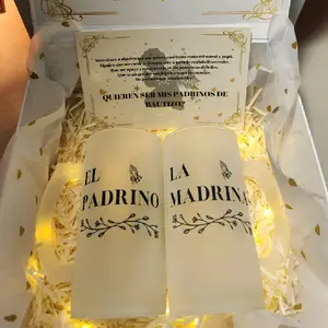 godparents proposal gift box with a set of 16oz glasses