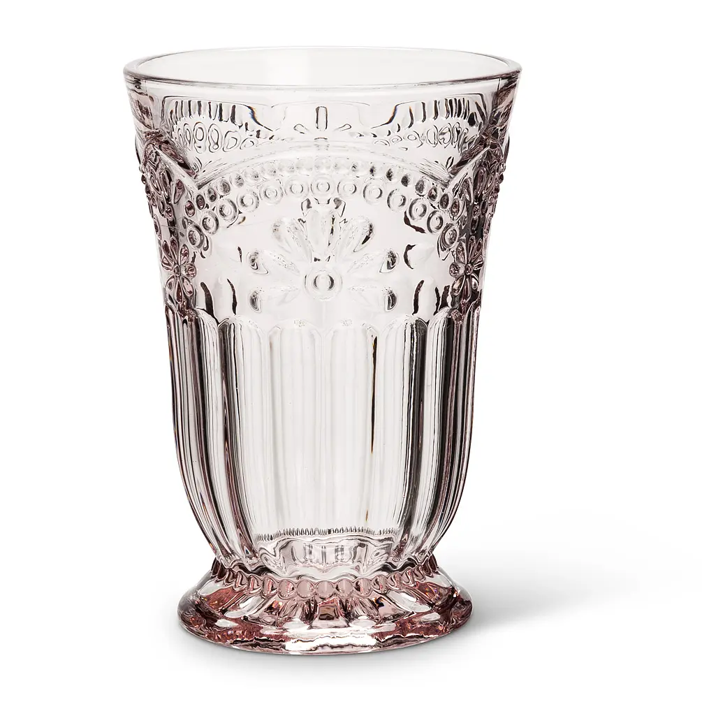 Abbott Collection AB-27-DESIREE-HB 5 in. Flower Glass Highball, Pink