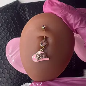 Western baddie belly ring stainless steel belly button ring