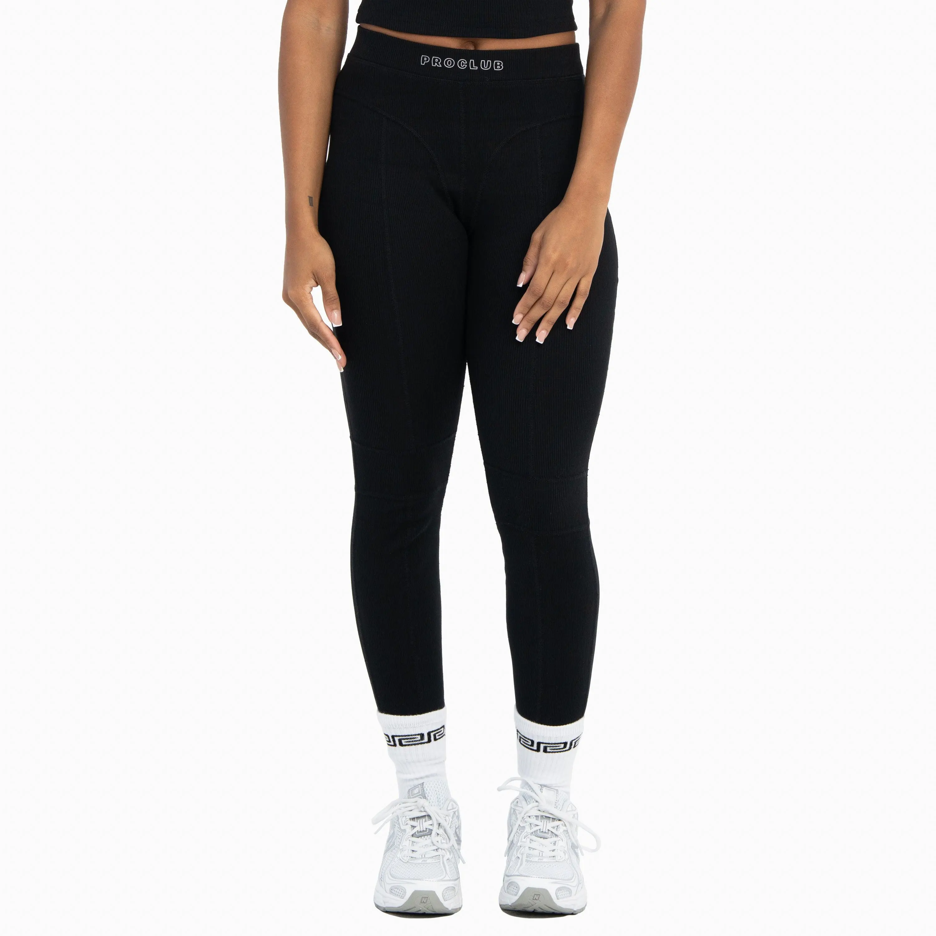 Pro Club Women's Heavyweight Ribbed Knit Leggings - Flattering Shape, Neutral Colorways, Rib Texture, Stretch Knit, Compression, Comfortable, Stretchy, Elastic, Casual Athleisure Bottoms