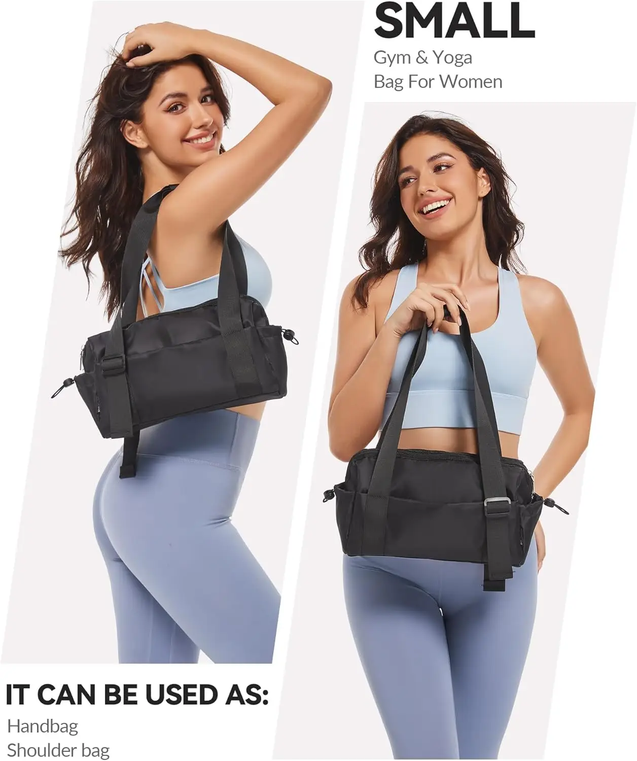 Small Gym Bag for Women，Mini Gym Tote Bag is Waterproof Inside and Out，Travel Duffle Bag Sports Bag Fashionable and Cute for Travel Weekend