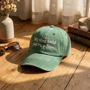 Embroidered My Dog Said You’re a Hoe Washed Hat, Funny Trendy Cap, Hilarious Gift for Her