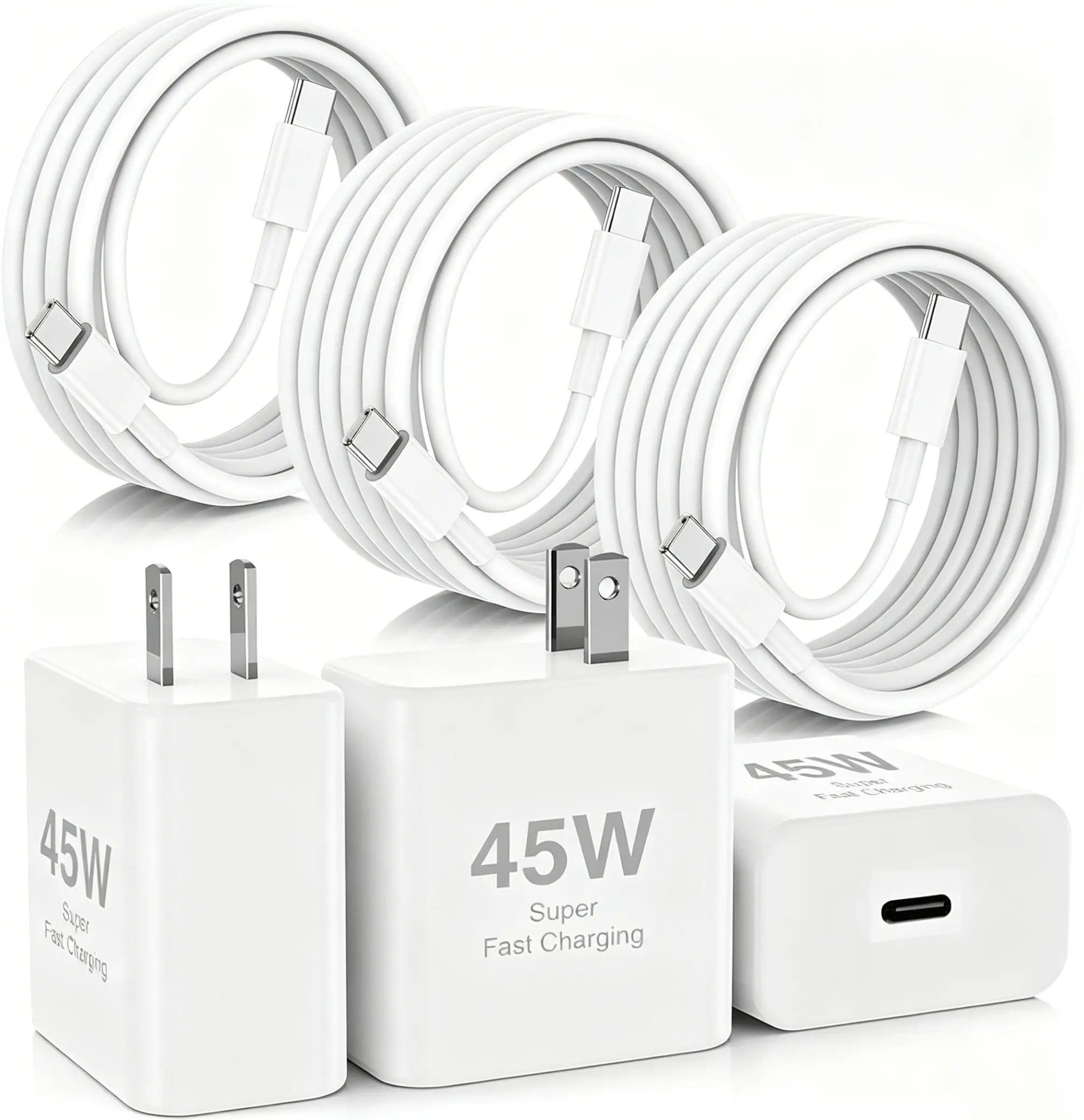 PD 45W USB-C Super Fast Charger for iPhone 17 Pro Max, , 10-Ft Durable Type-C Charging Cable,  for iPhone 17/17 Pro/17 Pro Max/16 Plus/16/16 Pro Max/16 Pro/Plus, as well as Samsung Ultra26/S26+/S25/S24/S23/S23+/S22/S22+/S21 Ultra/S20, etc.