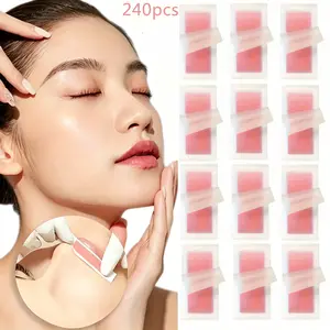 240pcs Strawberry Scented Facial Wax Strips, Quick Hair Removal for Face, Lips, Brows, Chin, Gentle & Pain-Free, Unisex, No Heating Needed