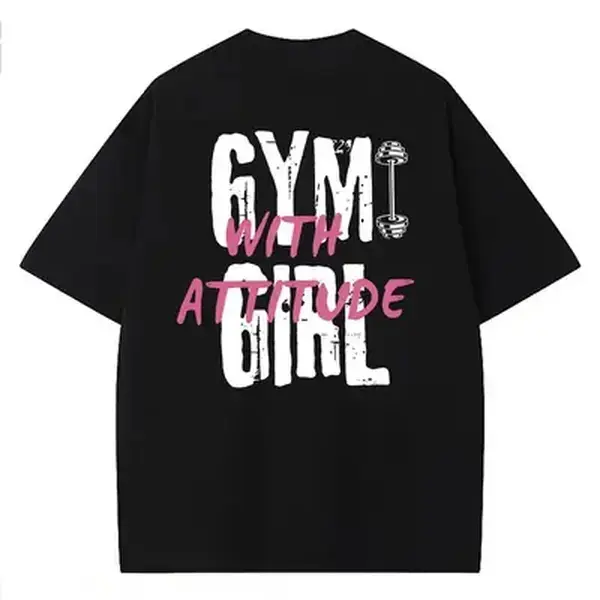 Women's Workout Ready Sports T-Shirt - Black Bold Letter Graphic, Machine Washable Round Neck, Durable Spring/Summer Gym Activewear