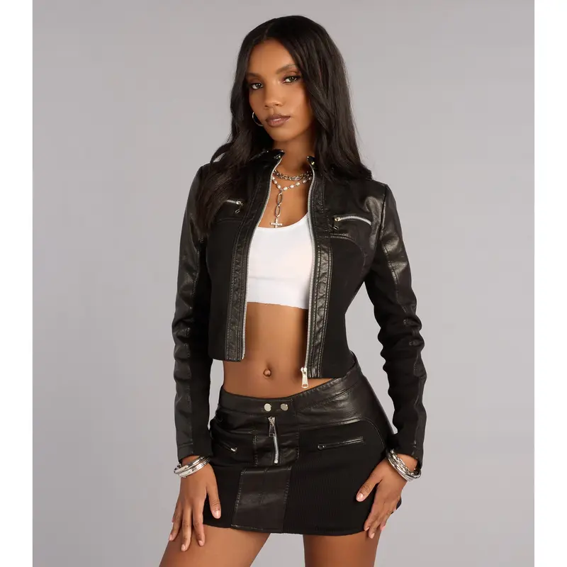 where to buy cropped leather jacket - TikTok Shop
