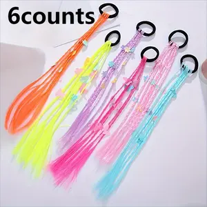 Colorful Hair Ties, 6 Counts/set 12 Inch Hair Braids, Heatless Hair Styling Tool for Women & Girls, Synthetic Hair Extensions for Daily Use