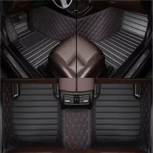 Custom Car Floor Mat For Byd Song Plus 2020 Mitsubishi Pajero 2008~2019 Hyundai IX35 2018~2020 Kia Sorento 2016 Left/Right -hand Drive Auto Interior Accessories Fashion Stripe Styling Carpet Waterproof Design Full Coverage