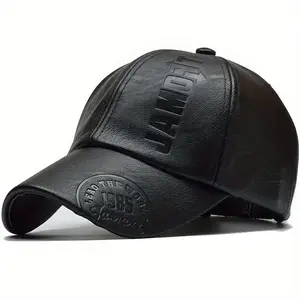 2026 1pc Unisex Retro Baseball Cap With PU Leather, Trendy Versatile Adjustable Peaked Hat, Ideal Choice For Leisure Time And Traveling Premium QualityGift