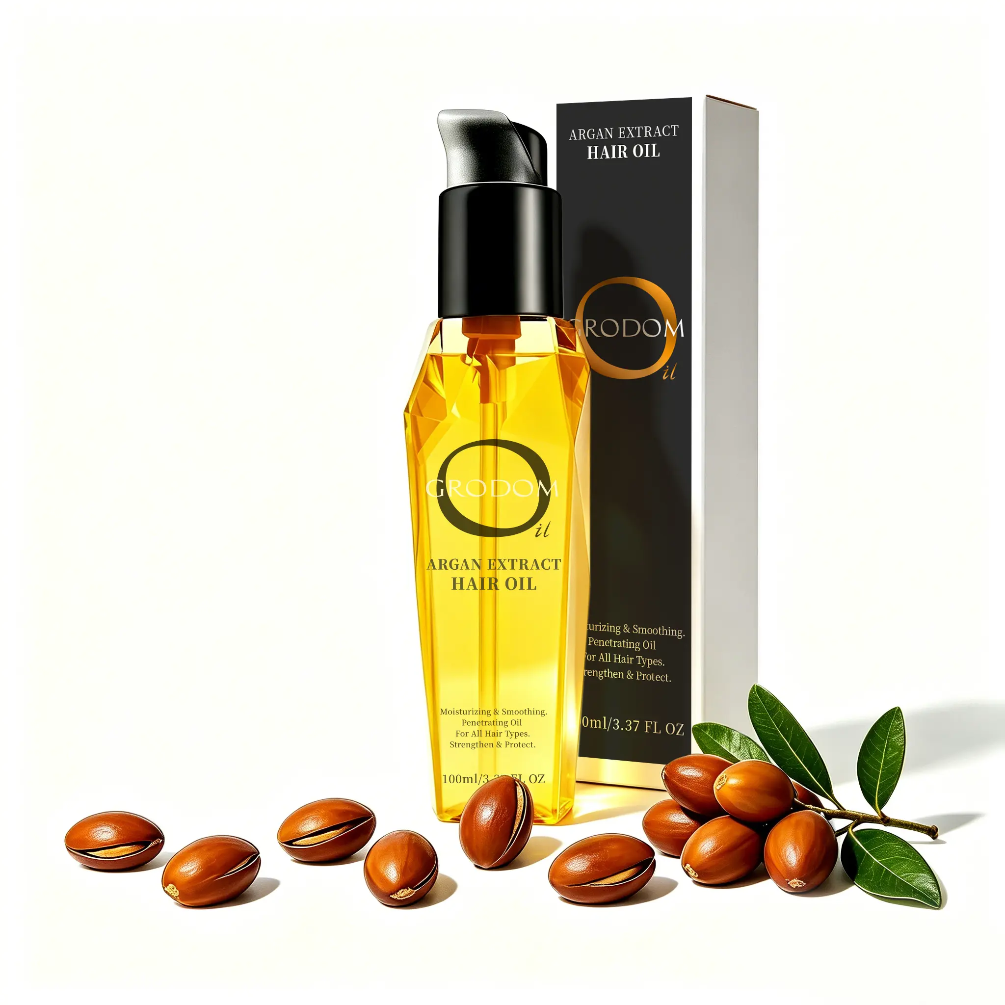 GRODOM Moroccan Argan Oil & Coconut Hair Oil,Damaged Hair Repair,No-Rinse,Lightweight Non-greasy,Hair Gloss & Shine,Reflective Hair Effect,Anti Hair Loss,Instant Frizz Control,Nourish Hair Follicles,Strengthen Hair Roots,Dry Hair oil,100ml