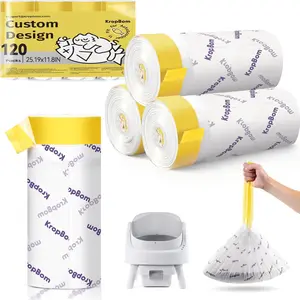 120 Count Cat Litter Box Liners, Compatible with PetPivot AutoScooper 11 & Similar Open-Top Self Cleaning Litter Boxes, Heavy Duty Drawstring Litter Bags 25.19" x 11.8"