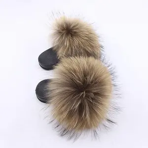 "RACCOON" Brown Fur Fluffy Flip Flops™️