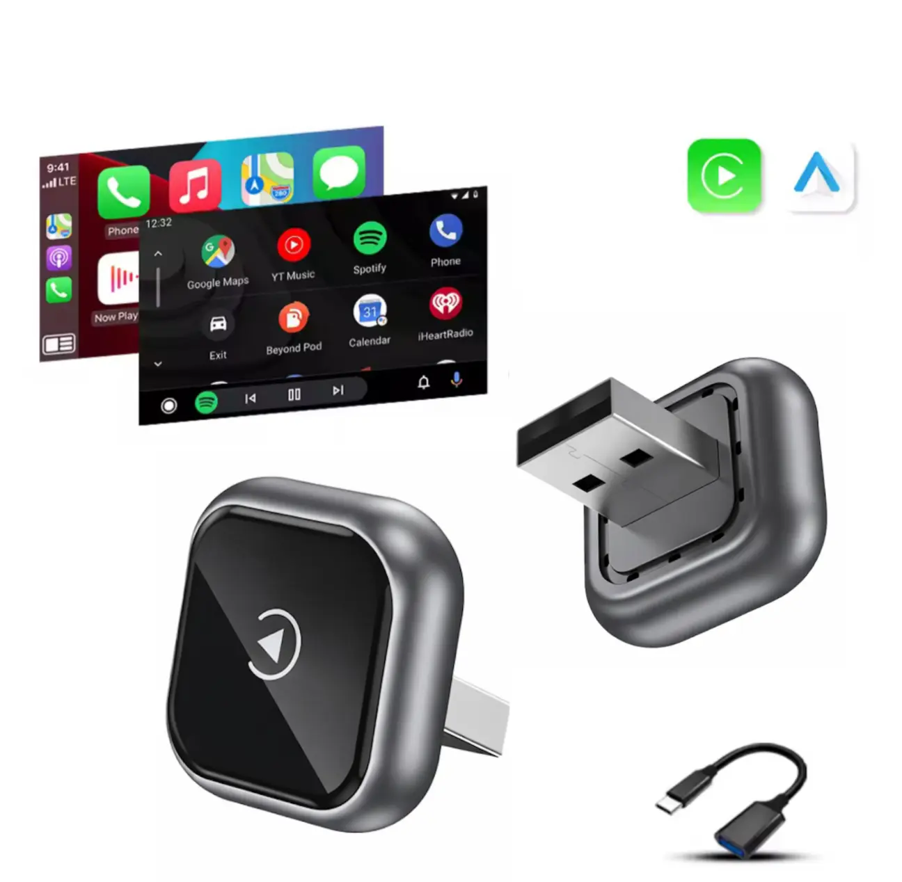 2026 Wireless carplay Adapter for iPhone/Android - Fast Connection, No Latency, Hands-Free Call wireless adapter Electronic Charger carplay dongle Wireless CarPlay Adapter Converter Wireless CarPlay Adapter for Ford Transit Connect
