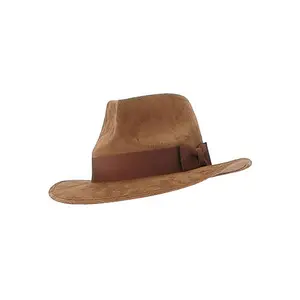 Mens Brown Adventure Fedora Hat