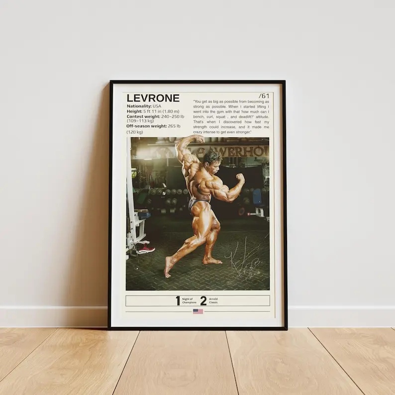 Kevin Levrone Bodybuilding Poster, Classic Gym Wall Art Print, Fitness Motivation Decor, Unique Artwork For Workout Rooms, Perfect Gift For Bodybuilding Enthusiasts