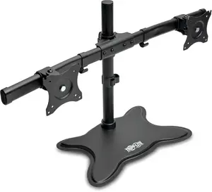 Tripp Lite TRL-DDR1327SDD 13 x 27 in. Full Motion Desktop Dual Monitor TV Stand, Black