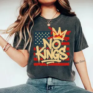 Comfort Colors NO KINGS Shirt, Anti Authoritarian Protest Shirt, No Kings in America, Political Tee, Democracy Tee