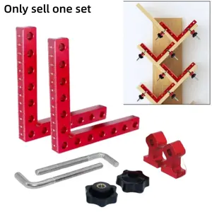3-piece set of woodworking right angle fixtures, 140mm 90 ° positioning blocks, aluminum alloy right angle positioning ruler, precision angle fixing tool, right angle clamp combination tool, used for cabinet making, furniture, Diy wood projects