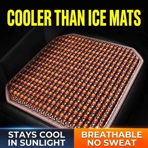 Bamboo Beaded Cooling Pad Breathable Summer Car Seat Cover Universal Office Chair Cushion Cool Comfort for Small Cars and Trucks