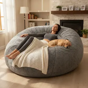 6FT Sofa Sack Bean Bag Chair Beanbag- The Cozy Spot You & Your Pet Share. Super Soft, Machine Washable Cover for Endless Cuddles