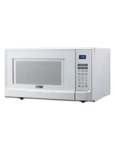 COMMERCIAL CHEF 1.4 Cubic Foot Microwave with 10 Power Levels, Small Microwave with Push Button, 1100 Watt Microwave with Digital Control Panels, Countertop Microwave with Timer, White