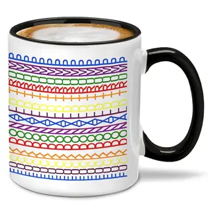 Funny Accent Mug-Fdt Rainbow Hidden Message Tea Cup, Ceramic Coffee Cup, Stylish Drinkware, 11oz, Perfect for Birthday & Christmas Gifts, Dad Appreciation