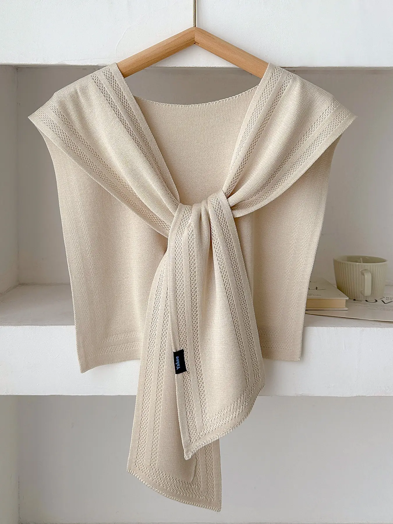 Women's Fashionable Knit Scarf, Scandinavian Scarf, Soft and Comfortable All-Season Wrap, Vintage Style Accessory, Casual Daily Wear, Elegant and Versatile, Casual Soft Shawl, Knitted Shawl