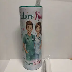 Future Nurse 16 oz Tumbler - Born to Care Design - Perfect for Healthcare Enthusiasts - Ideal Gift for Nurses