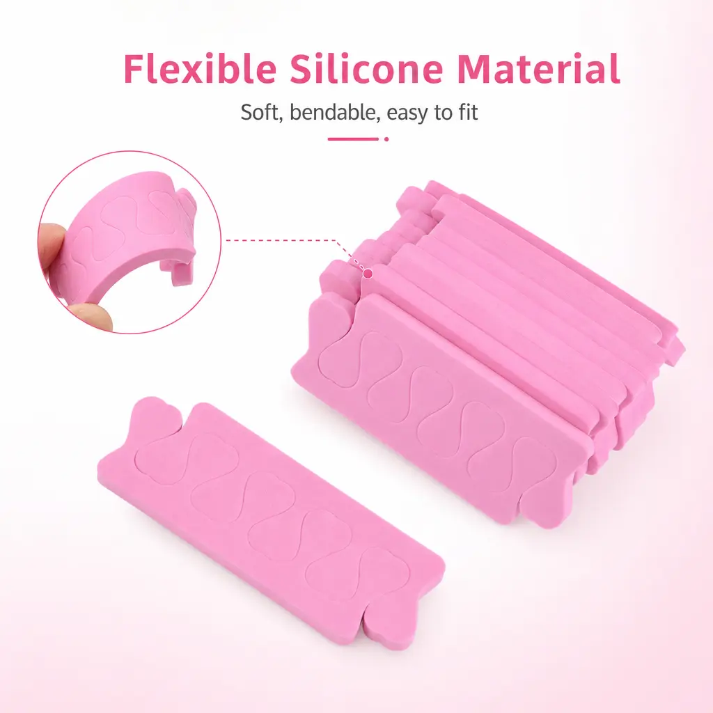 2 Pieces Soft Foam Toe and Finger Separator, Heart Shaped Spacer for Nail Art Manicure Pedicure Home Salon Use