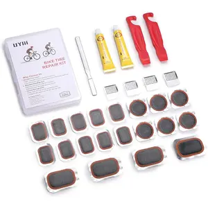 Bike Tire Repair Kit, Bicycle Inner Tube Patch Kit, with 20 PCS Vulcanizing Patches, for Bicycle, BMX, Motorcycle, and Inflatable Rubber