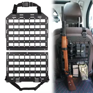 Rigid Tactical Seat Back Organizer, Durable All-Steel Molle Seat Back Panel,Universal Car Seat back organizer with 4M Elastic Rope & 2M Tape for Vehicle Car Truck Modular Storage & Display Load Bearing Capacity Hardness Strength Compatibility