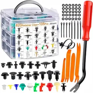 The No-Rattle Clip Fix or Your Car!925-Pc Bumper Clip & Rivet Set - Includes Removal & Zip Ties! auto astener cable Portable Tool Automotive Repair Kit. Universal Retainer Clip Set , clip removal plier braketoolkit automotive tool