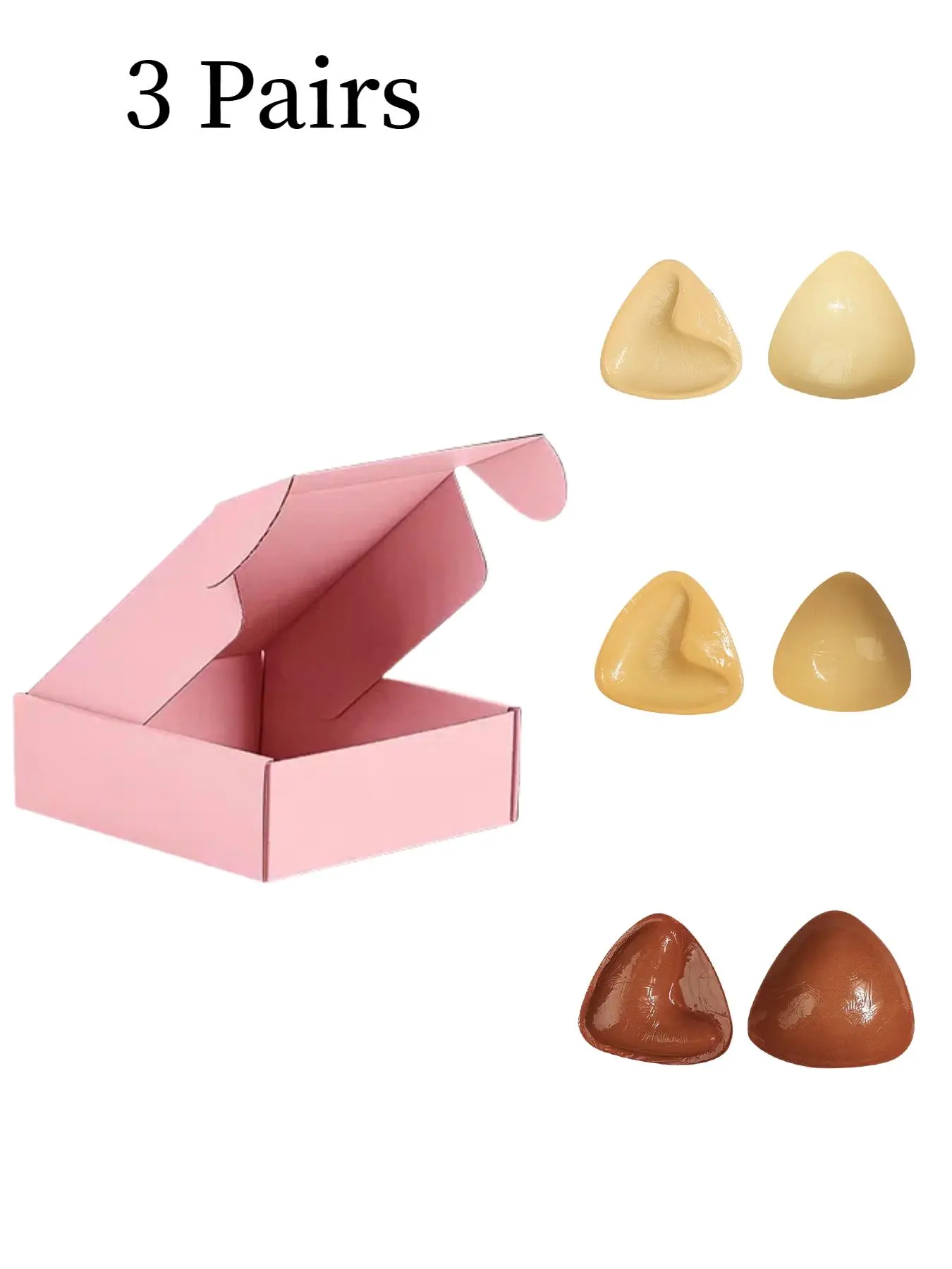Women's Reusable Silicone Push Up Bra Insert, Lift Padding Inserts, Triangle Shaped Anti-slip Push Up Breast Pads, Lingerie Accessories for Women, Padded Bra Accessories, Bra Pack