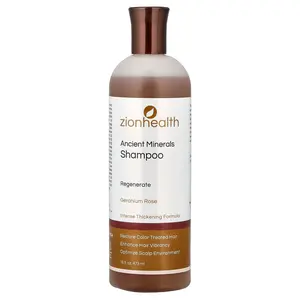 Zion Health Ancient Minerals Shampoo, Geranium Rose, 16 fl oz (473 ml)