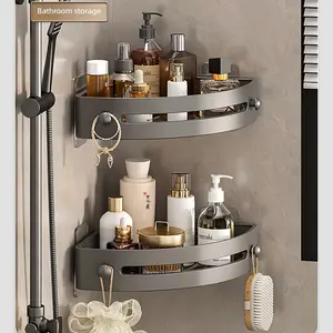 Bathroom Triangle Storage Rack, No-Drill Bathroom Organizer, Toilet Space Saver, Towel Holder, Ideal for Bathrooms & Toiletries, Bathroom Organization, Bathroom Organizing Accessories