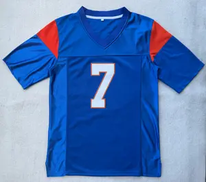 Men's mountain sports team jersey No. 7 - Alex Moran - Blue color - S size - XXXL size State Football castle jersey blue embroidery